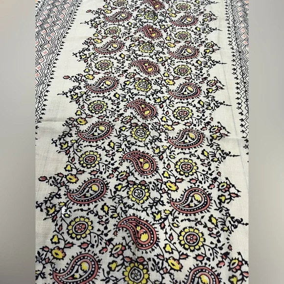 🆕J. Crew Geometric Print Scarf in Mint, Peach, and Navy - Picture 5 of 5